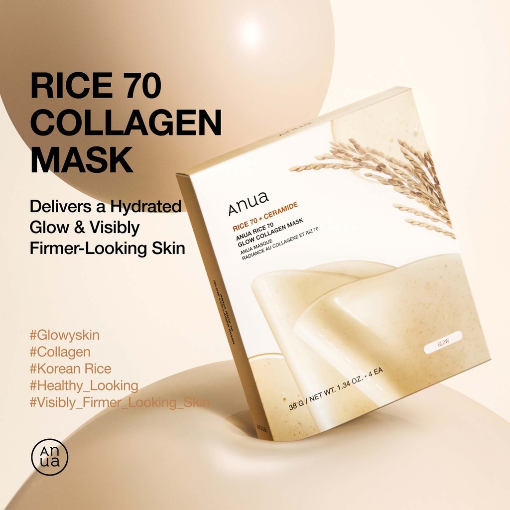 [ANUA] Rice 70 Glow Collagen Mask 38g
