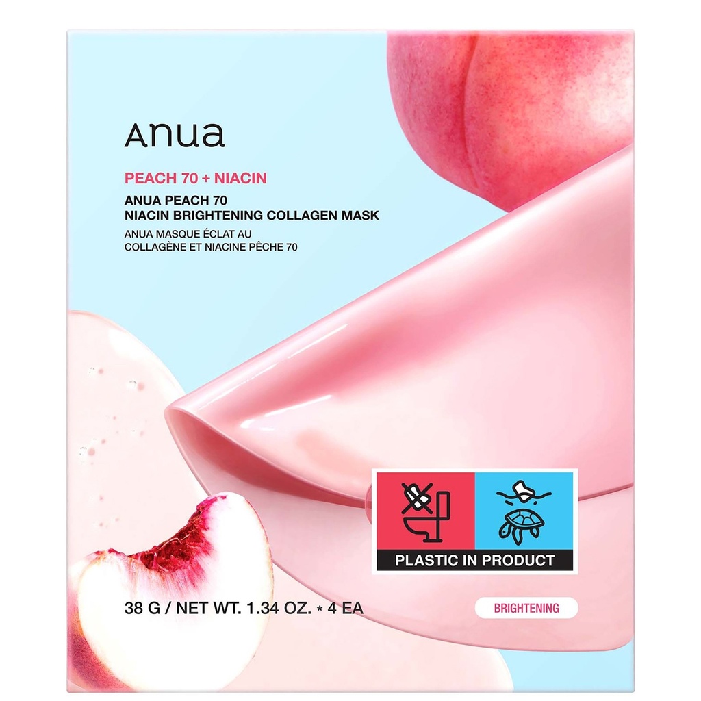 [A12] ANUA Peach 70 Niacin Brightening Collagen Mask 38g